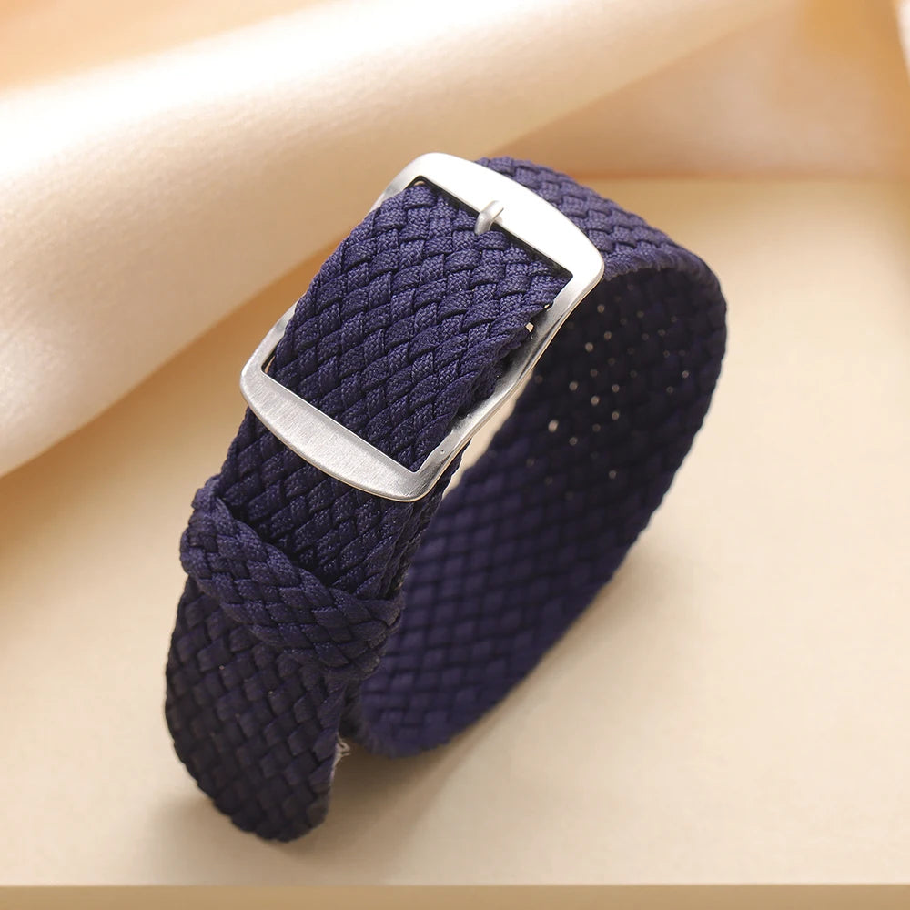 14mm 16mm 18mm 20mm 22mm Perlon Weave Band Nylon Watch Strap Fabric Woven Wristband Woven Women Men Bracelet Watch Accessories