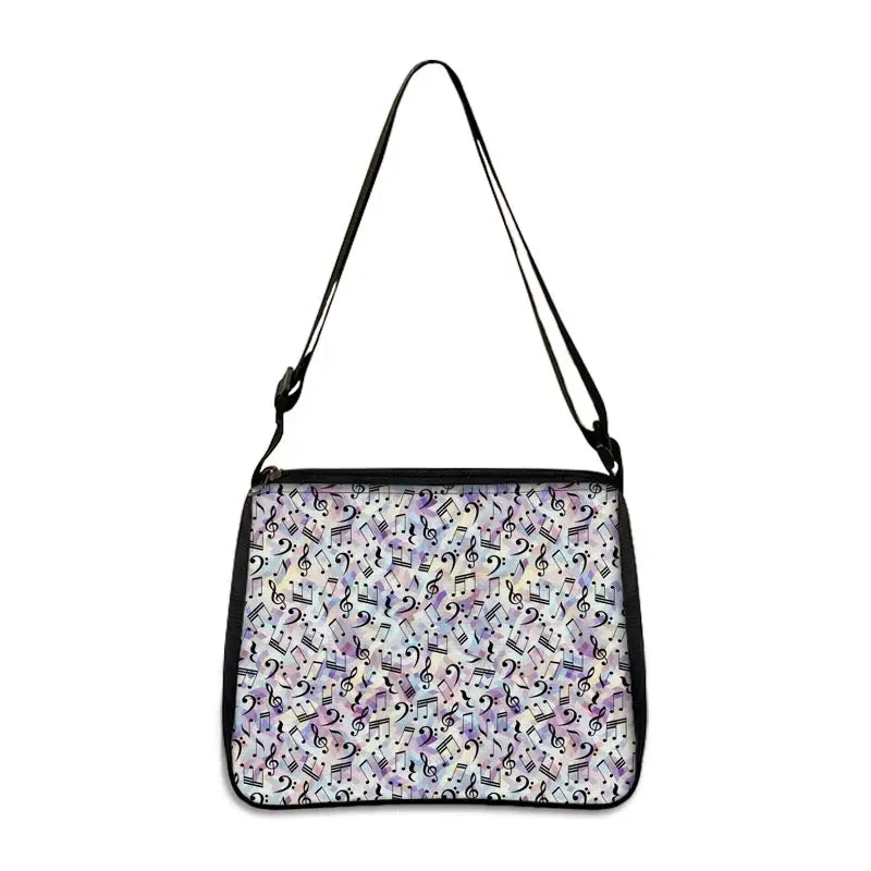 Music Note Print Handbags Women Causal Shoulder Bags Piano Guitar Crossbody Bag Girls Satchel Fashion Messenger Bag Gift