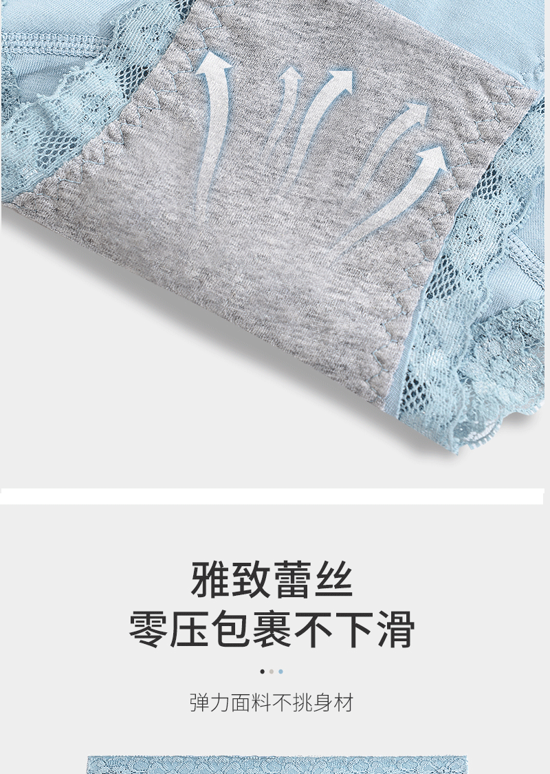 Gentle.Bear High Waist Lace Cotton Women's Panties Large Size XXXXL Breathable Women Underwear Elastic Soft Ladies briefs