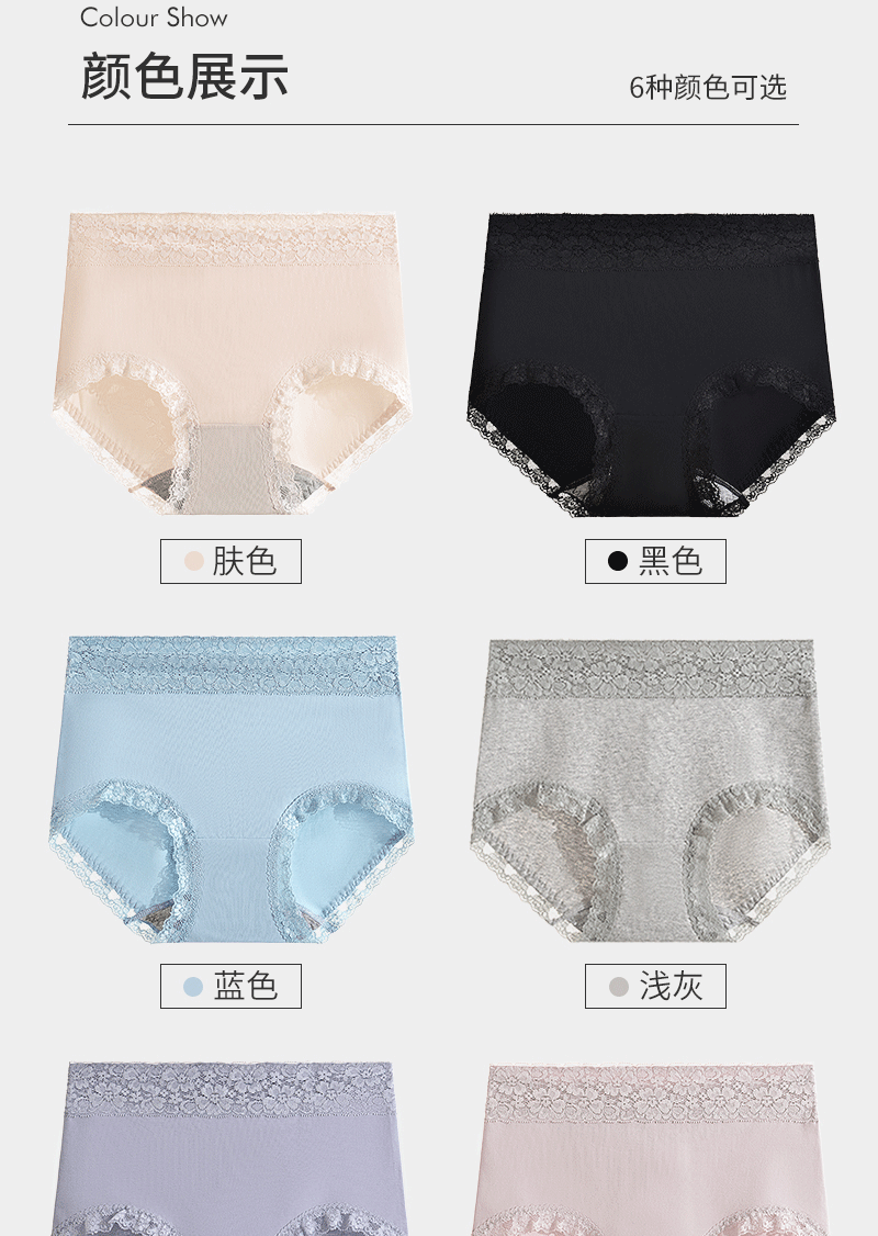 Gentle.Bear High Waist Lace Cotton Women's Panties Large Size XXXXL Breathable Women Underwear Elastic Soft Ladies briefs