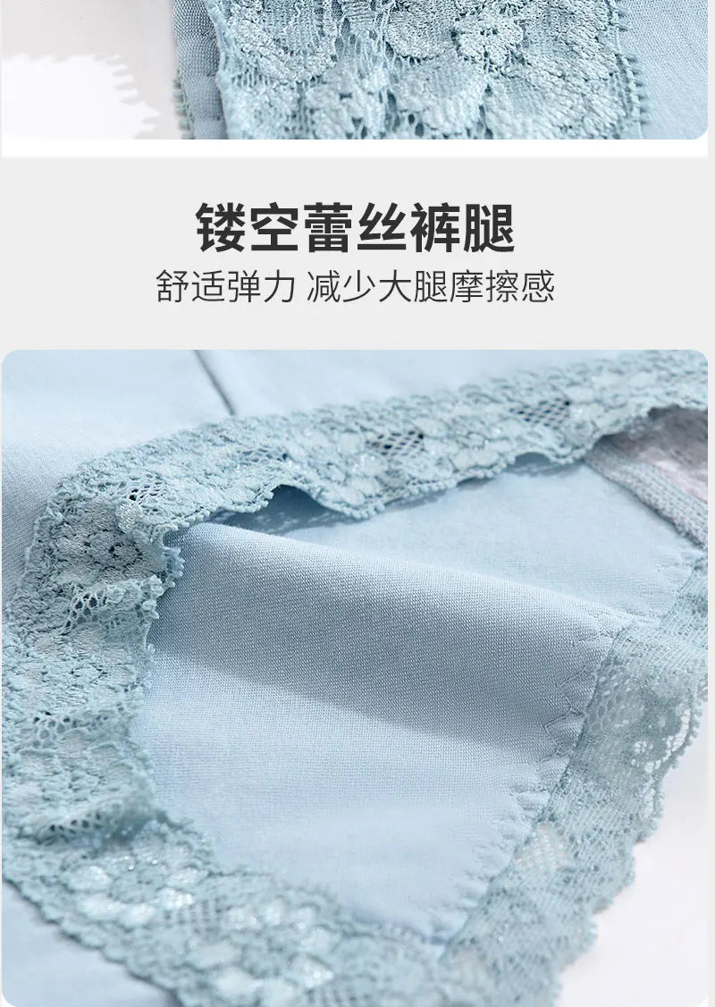 Gentle.Bear High Waist Lace Cotton Women's Panties Large Size XXXXL Breathable Women Underwear Elastic Soft Ladies briefs