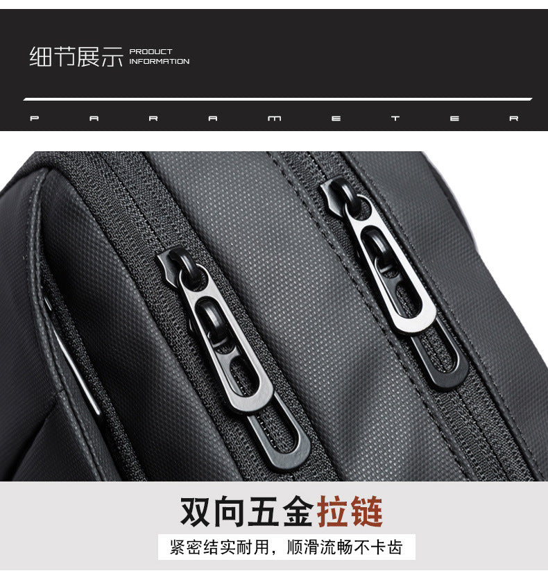 BANGE Men Bag Oxford USB Sling bag 7.9 inch Male Chest Bag Crossbody Bag For Man Moto Biker Shoulder Bags Black New Fashion Bag