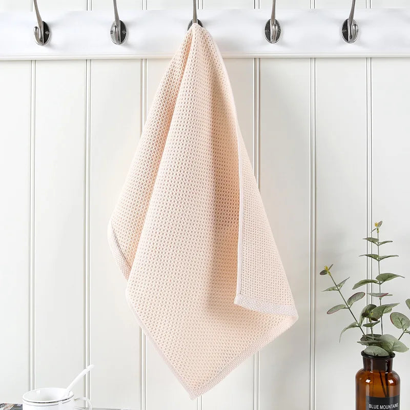 Cotton Hand Towel Honeycomb Strong Absorbent Breathable Soft Waffle Face Wash Towel Home Cleaning Tool Kitchen Cleaning Cloth