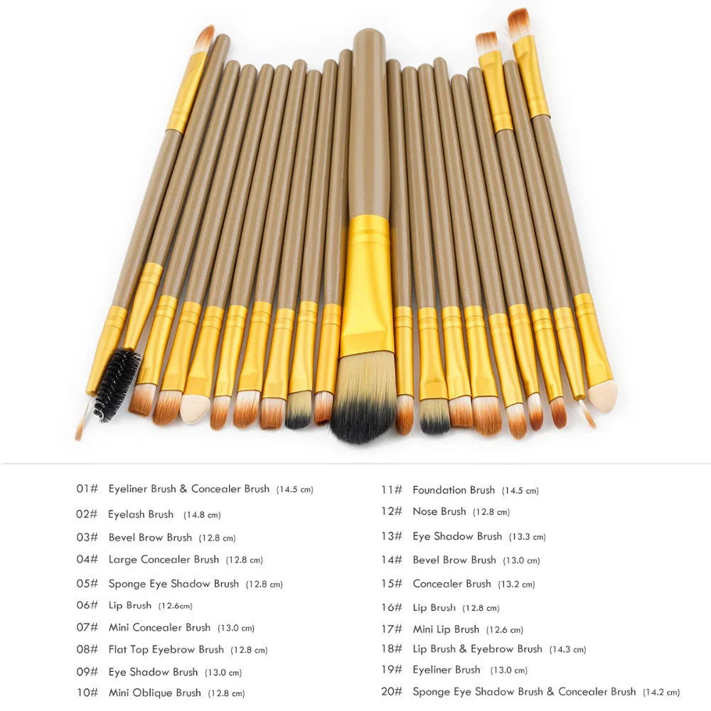 20/10/8/6Pcs Makeup Brushes Set Professional Plastic Handle Soft Synthetic Hair Powder Foundation Eyeshadow Brush Make Up Tools