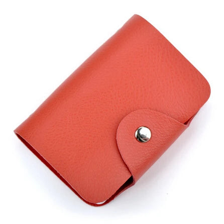 New Fashion 26 Slots Genuine Leather Business Card Holder Organizer Hasp Men Bank Credit Card Case Bag Women ID Wallet