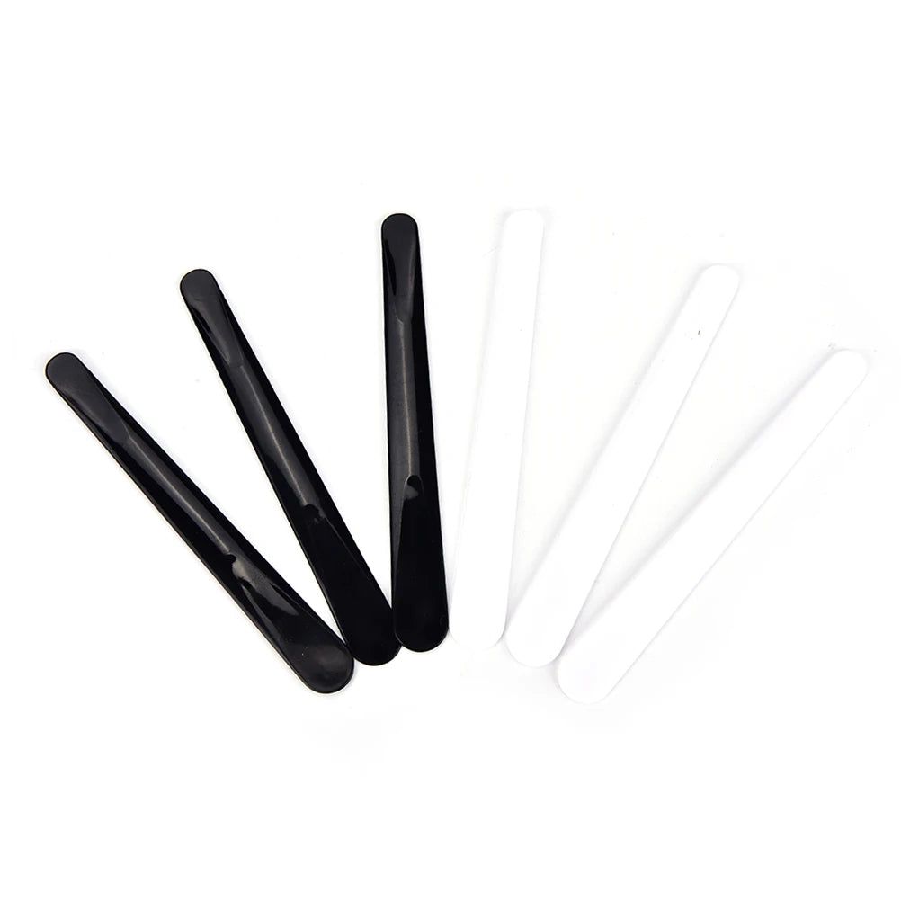 Length 10.8CM 10Pcs Cosmetic Spatula Plastic DIY Facial Mask Mixing Spatulas Spoon Stick Plastic Makeup Tools White Black