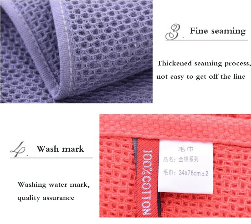 Cotton Hand Towel Honeycomb Strong Absorbent Breathable Soft Waffle Face Wash Towel Home Cleaning Tool Kitchen Cleaning Cloth