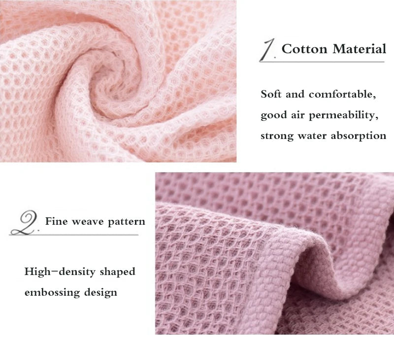 Cotton Hand Towel Honeycomb Strong Absorbent Breathable Soft Waffle Face Wash Towel Home Cleaning Tool Kitchen Cleaning Cloth