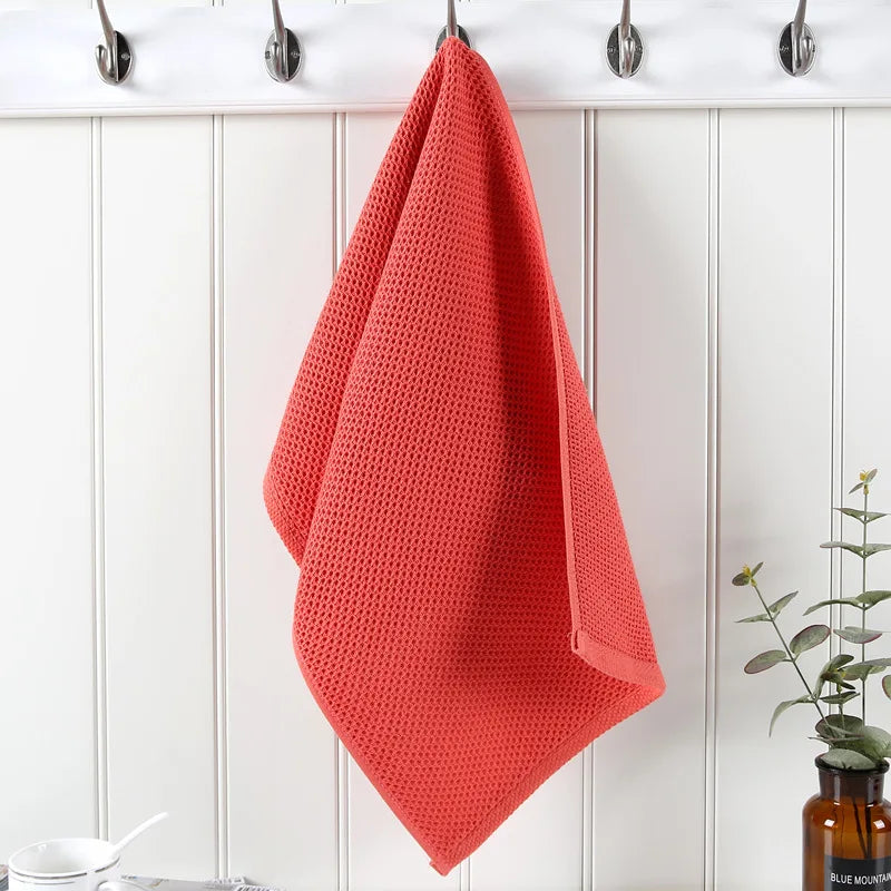 Cotton Hand Towel Honeycomb Strong Absorbent Breathable Soft Waffle Face Wash Towel Home Cleaning Tool Kitchen Cleaning Cloth