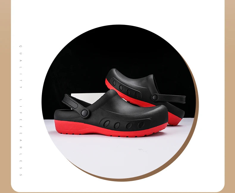 Men Chef Clogs Men Kitchen Shoes EVA Injection Shoes Anti-slip Outsole Comfortable Garden Clogs Waterproof Sandal Big Size 39-49