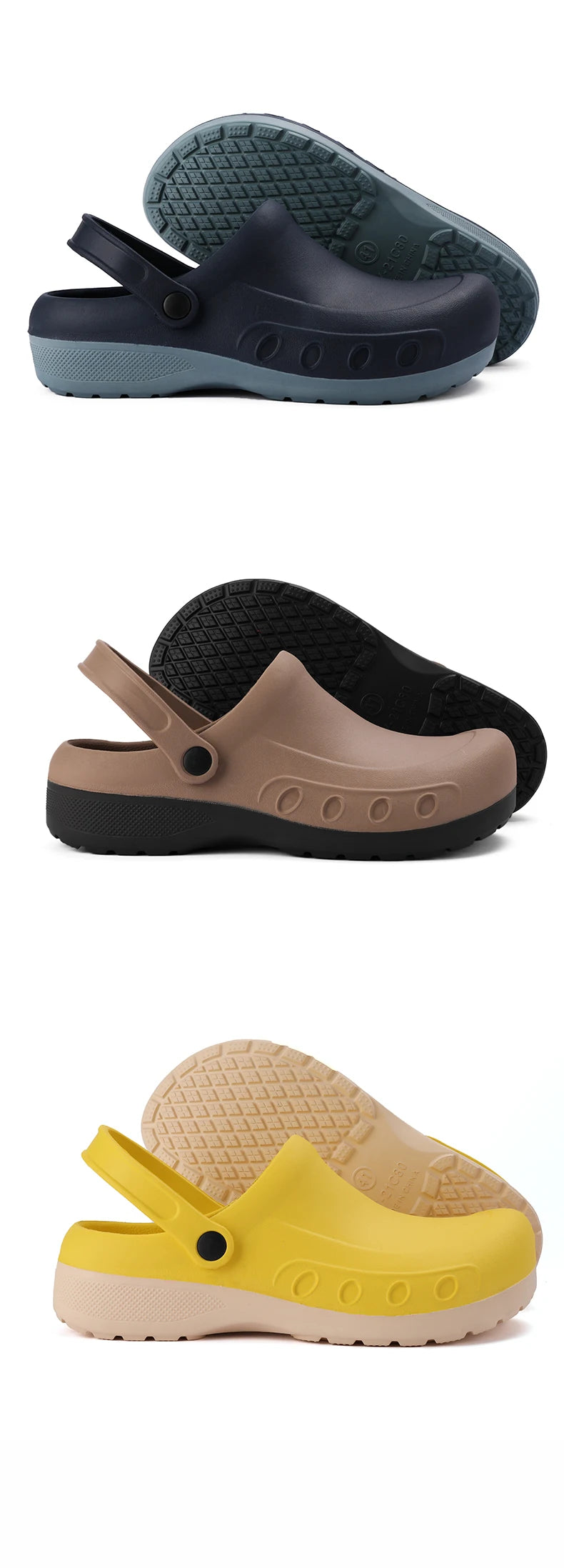 Men Chef Clogs Men Kitchen Shoes EVA Injection Shoes Anti-slip Outsole Comfortable Garden Clogs Waterproof Sandal Big Size 39-49