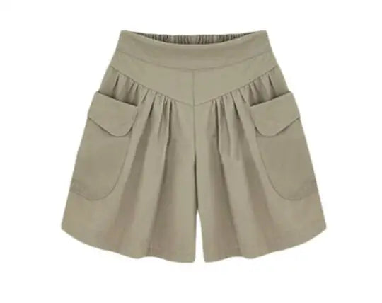 1pcs/lot Women Summer Shorts Cotton And Linen Trousers High Waist Ladies Loose plus size beach shorts