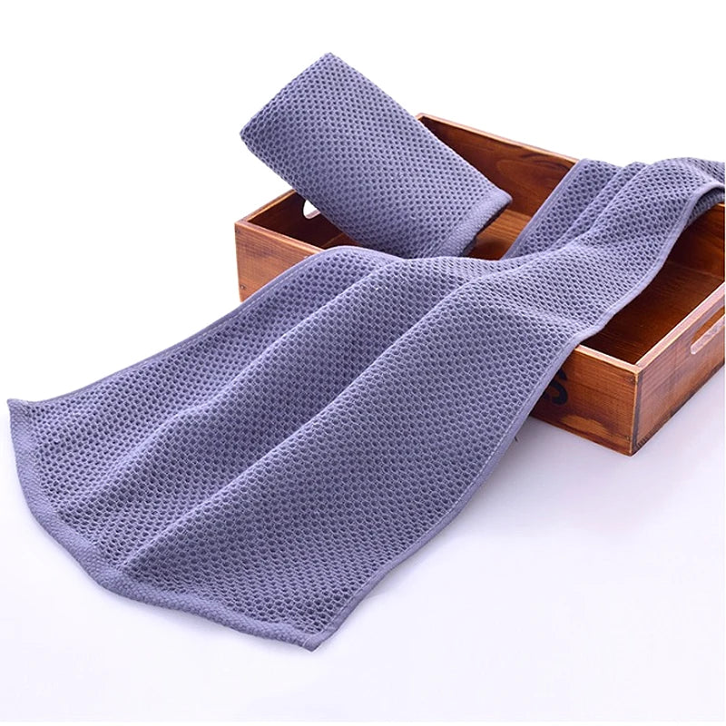 Cotton Hand Towel Honeycomb Strong Absorbent Breathable Soft Waffle Face Wash Towel Home Cleaning Tool Kitchen Cleaning Cloth