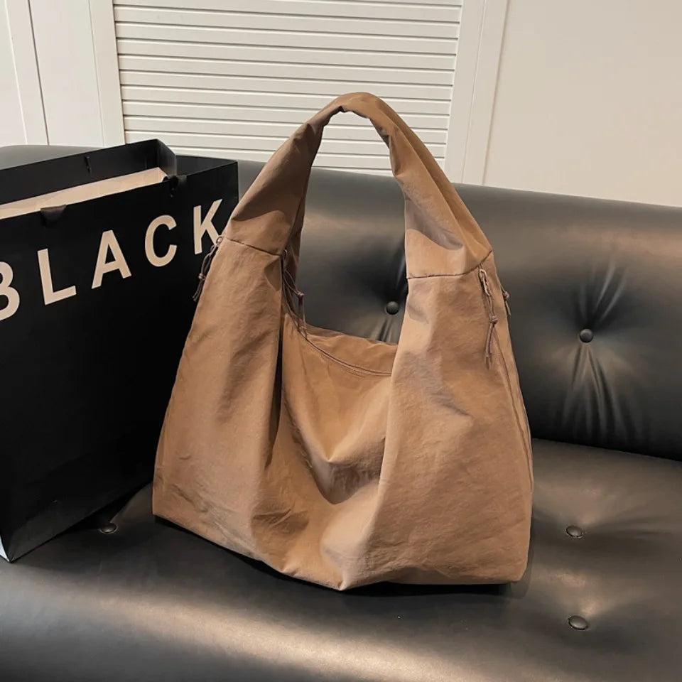 Japanese Fashion Casual Nylon Tote Bag Women 2025 New Style Trend All-match Large Capacity Underarm Bag Commuter Shoulder Bag