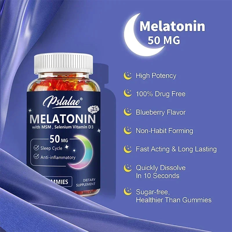Melatonin Gummies - Helps You Fall Asleep Faster, Improve Sleep Quality, Quick Dissolution, Regulate Biological Clock