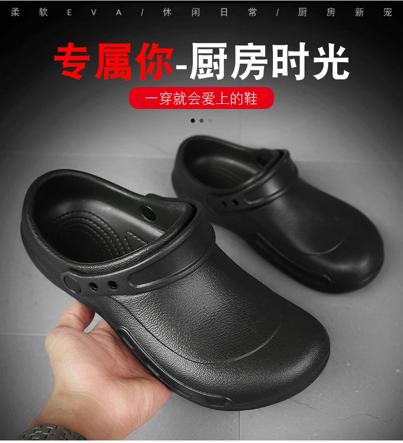 Jumpmore Safety Shoes Non-slip Oil-resistant Men Shoes Wet Places Hospital Working Shoes Kitchen Bathrooms Shoes Size 38-48
