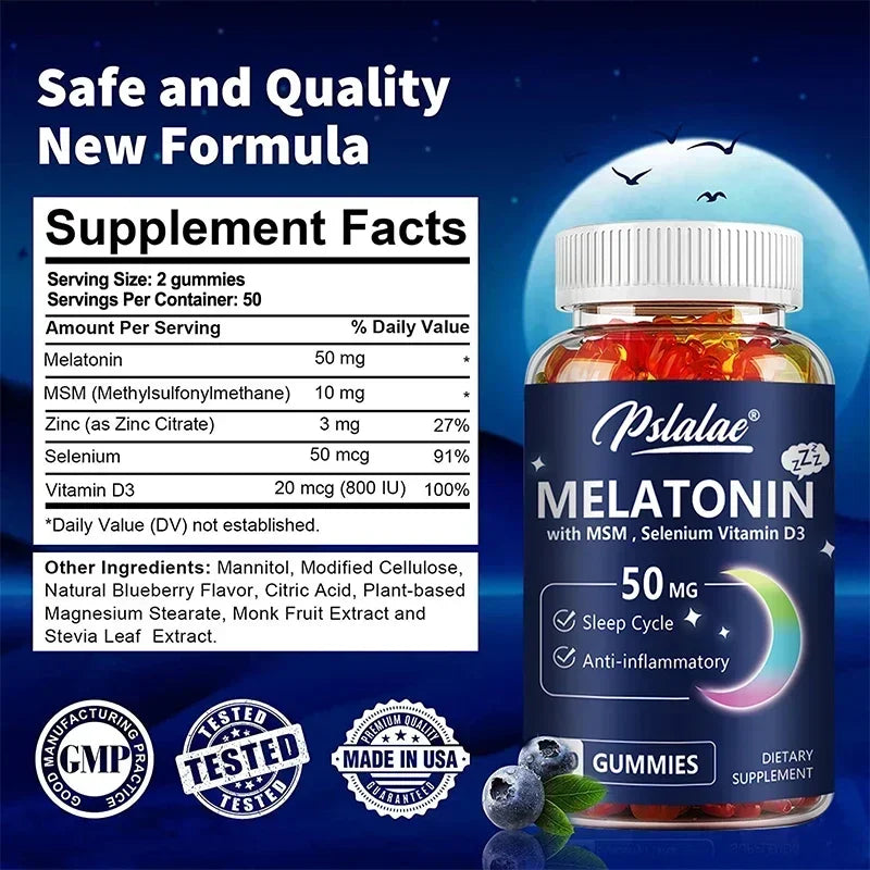 Melatonin Gummies - Helps You Fall Asleep Faster, Improve Sleep Quality, Quick Dissolution, Regulate Biological Clock