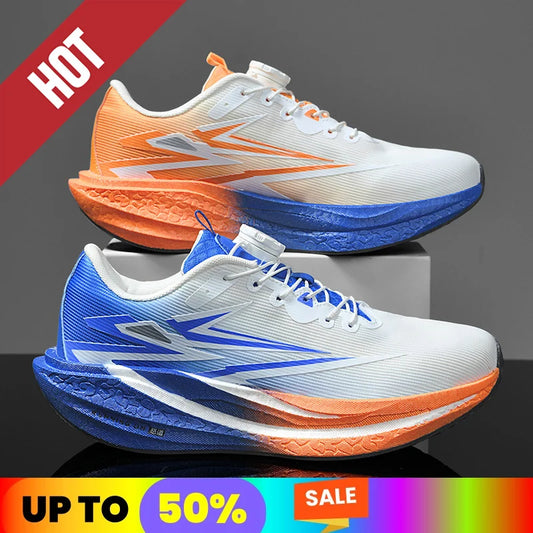 Running Sneakers Men Lightweight Breathable Wear-Resistant Carbon Plate Shoes Comfort Marathon Athletic Sports Shoes for Man