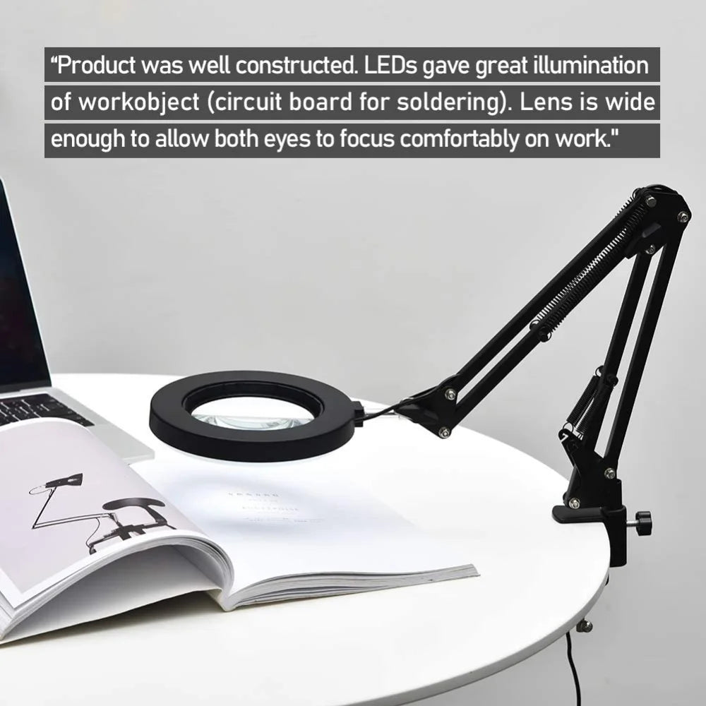 72LED 8X/10X NEW Illuminated Magnifier USB 3 Colors LED Magnifying Glass For Skincare Beauty/Table Lamp/Soldering Iron Repair