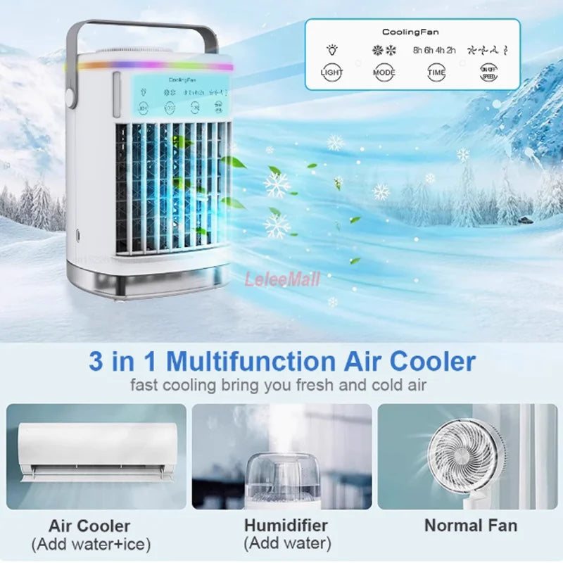 Water cooling fan humidification spray fan small air conditioning office fan home desktop water replenishment humidifier
