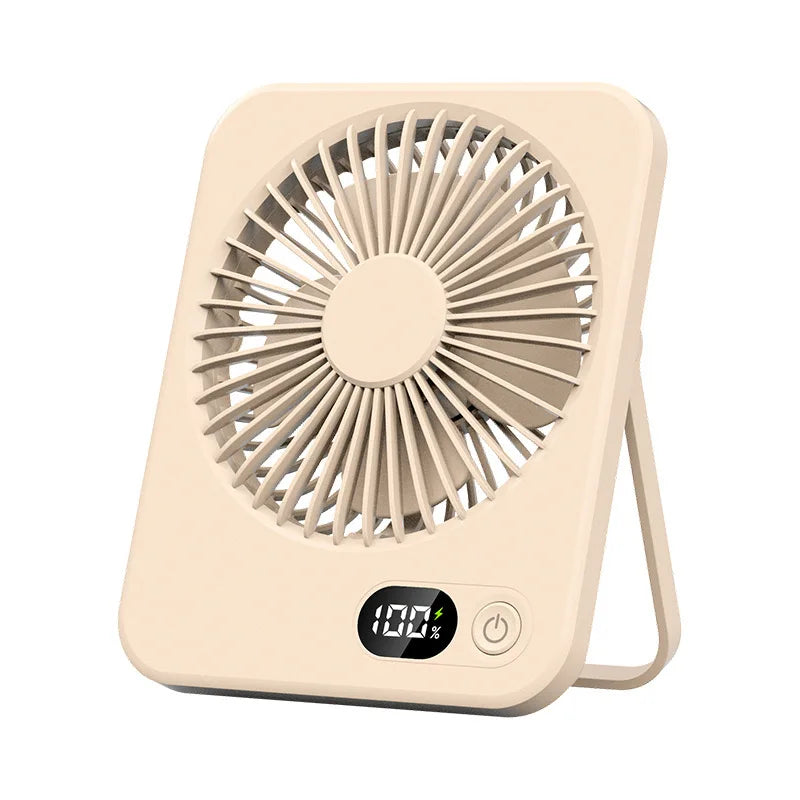 Portable Mini Desk Fan 2025 New USB Charging Rapid Cooling With Digital Display Desktop Air Circulator 5-Speed 180° Adjustable