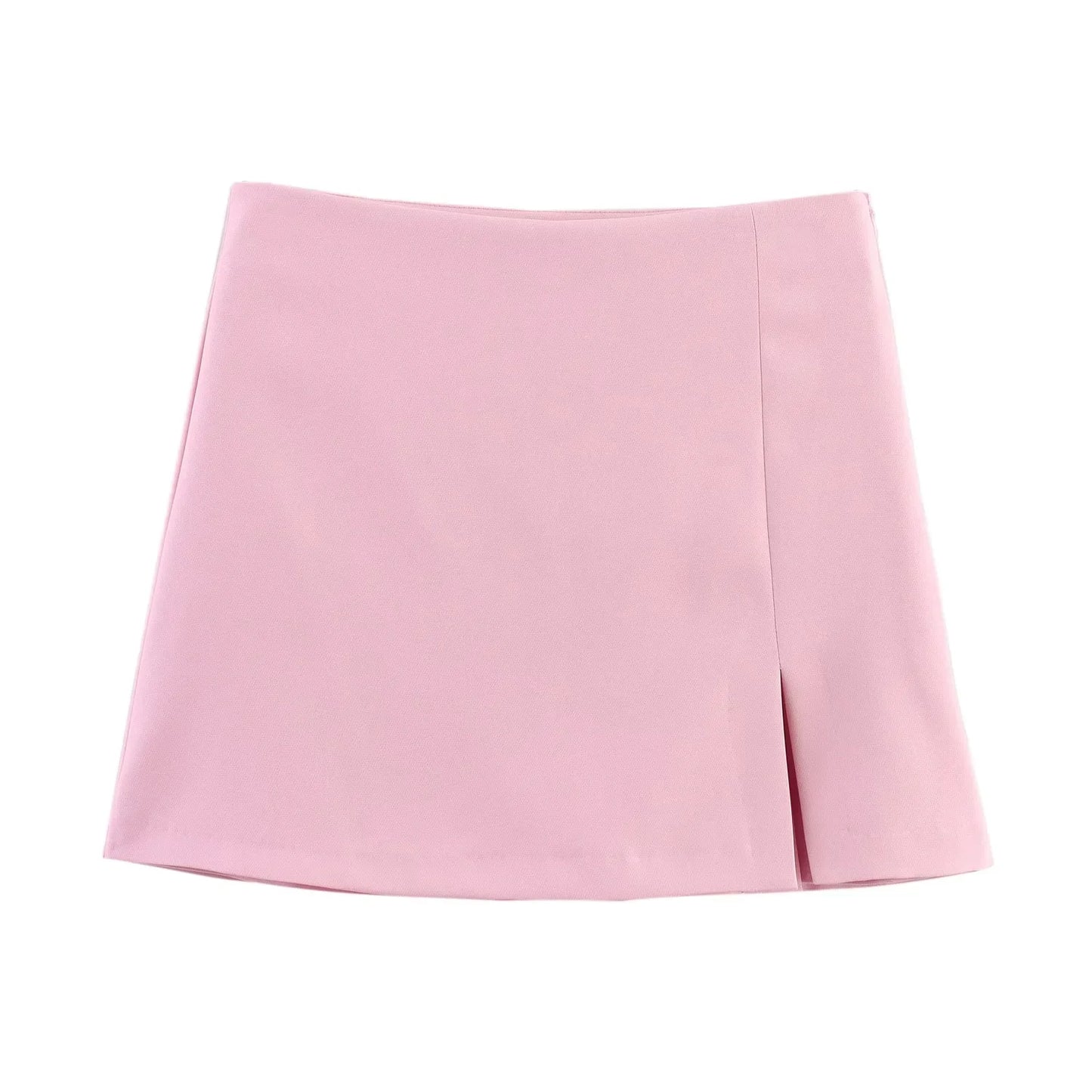 TRAFZA Casual Chic Butter Yellow Women Shorts Skirt Solid Zipper Shorts Skirt Fashion 2025 Spring Summer Elegant Holiday Shorts
