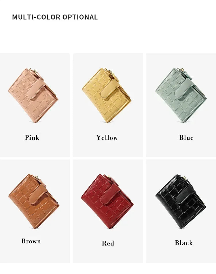 New PU Leather Design Mini Standard Purses for Women Fashion Stone Pattern Small Wallets Coin Pures Ladies Popular Card Holder