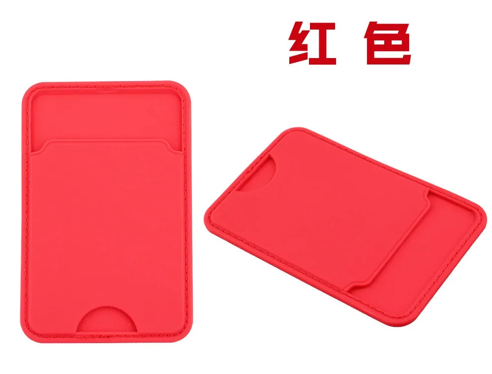 New Phone Wallet Stick on Credit Card Holder Phone Pocket for All Solid Colour Back Cards Holder Phone Card Holder Wallet Case