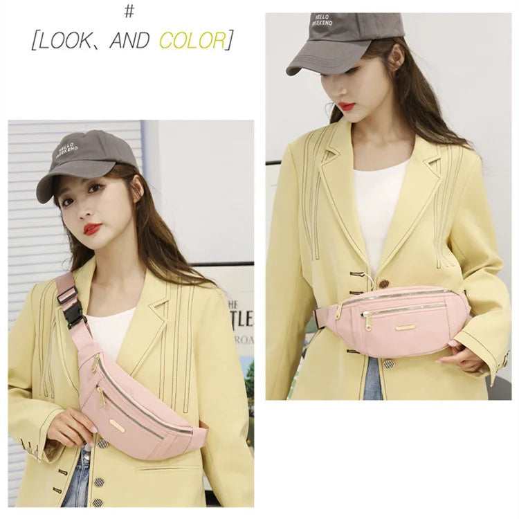 Women Waist Bags for Women Oxford Leisure Color Chest Bag Shoulder Crossbody Waist Bags Handbags Female Messenger Belt Bags