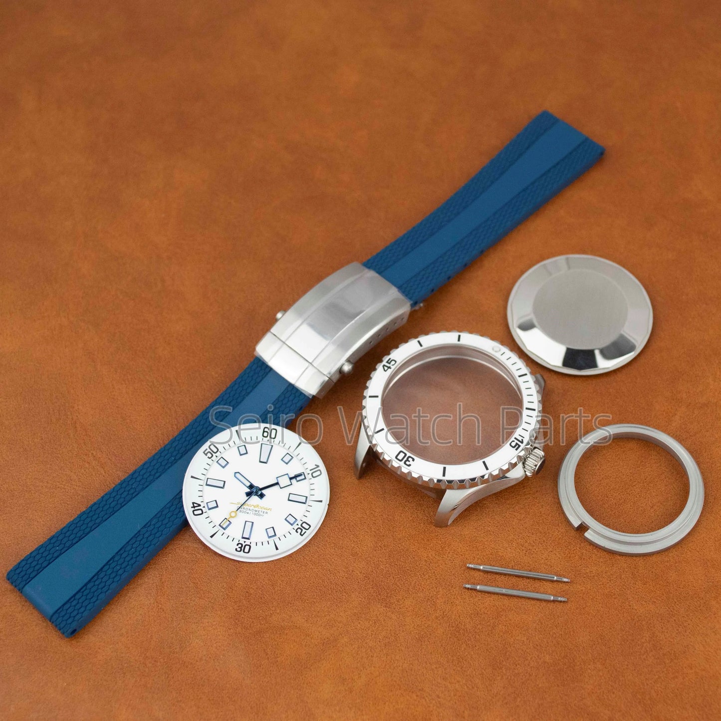 for SUPEROCEAN NH35 Case Rubber Strap Dial Hands 200m Dive Watch Men Stainless Steel Sapphire Crystal fit for NH35 NH36 Movement