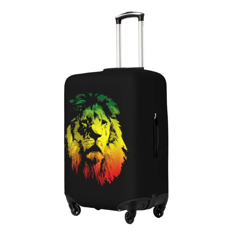 Custom Cute Jamaica Rasta Judah Lion Rastafari Flag Luggage Cover Protector Dust Proof Travel Suitcase Covers