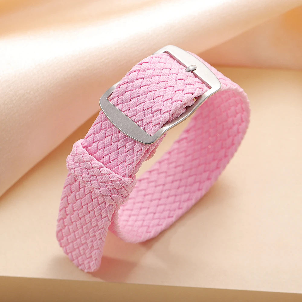 14mm 16mm 18mm 20mm 22mm Perlon Weave Band Nylon Watch Strap Fabric Woven Wristband Woven Women Men Bracelet Watch Accessories