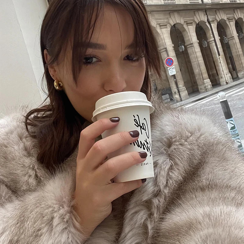 Ins Hot Brand Fashion Black Warm Cozy Cropped Faux Fur Coat Women Winter 2024 Chic Girls Street Fashion Luxury Short Fur Jacket