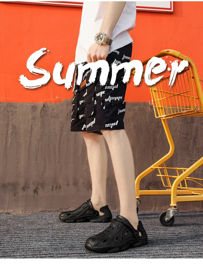 Summer Men Sandals Light EVA Men's Casual Shoes Hole Shoes Clogs Lovers Home Garden Outdoor Male Beach Flat Slippers Big Size 49