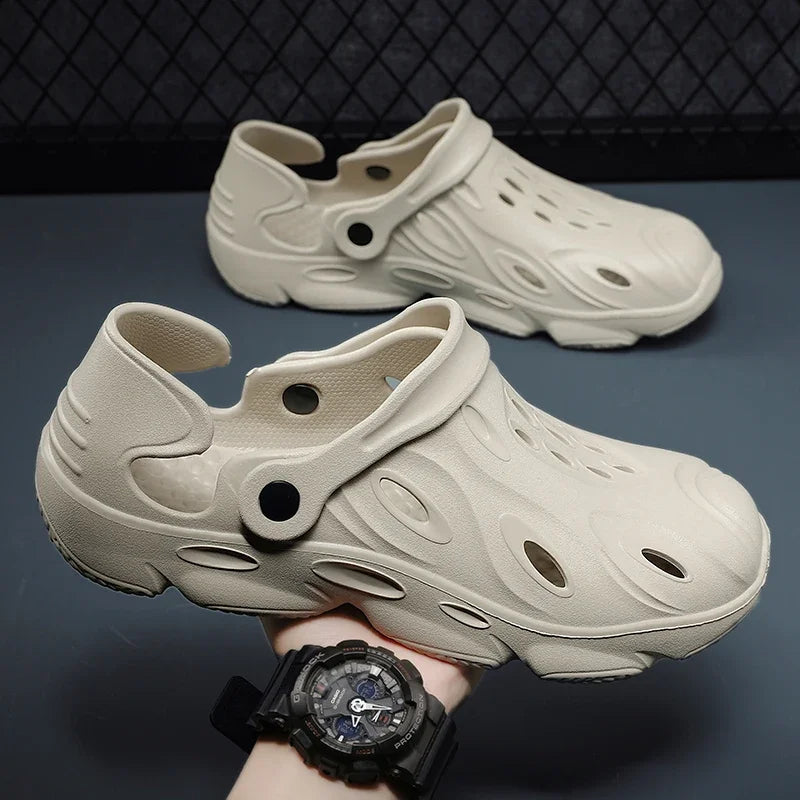 Summer Men Sandals Light EVA Men's Casual Shoes Hole Shoes Clogs Lovers Home Garden Outdoor Male Beach Flat Slippers Big Size 49