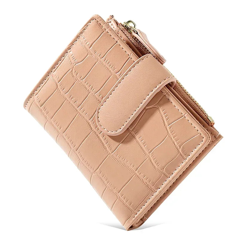 New PU Leather Design Mini Standard Purses for Women Fashion Stone Pattern Small Wallets Coin Pures Ladies Popular Card Holder