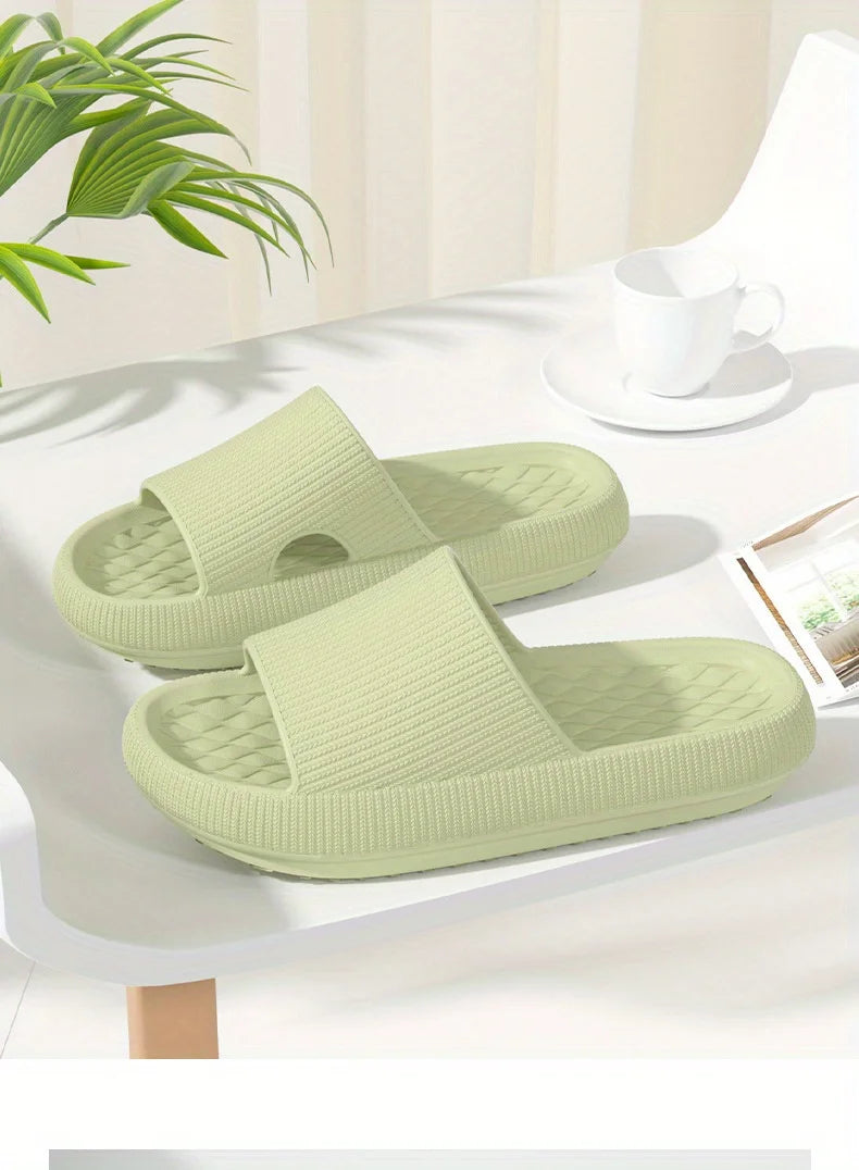Women Thick Platform Cloud Slippers EVA Soft Sole Pillow Slides Summer Beach Flip Flops Women Non Slip Bathroom Home Slippers