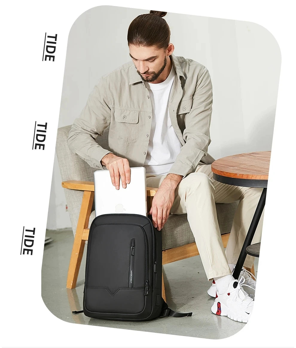 HK Expandable Men's Backpack Waterproof Travel Backpack Lightweight 15.6'' Laptop Bag With USB Port Fashion College School Bags