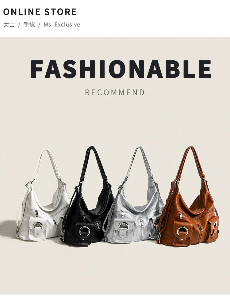 Large Capacity Convertible Women's Shoulder Crossbody Bag Multifunctional Travel Purses and Handbag Backpack Student Backpack