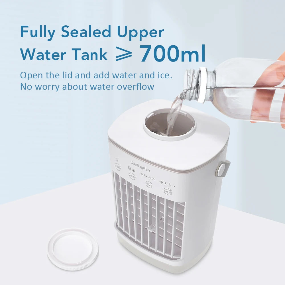 Water cooling fan humidification spray fan small air conditioning office fan home desktop water replenishment humidifier