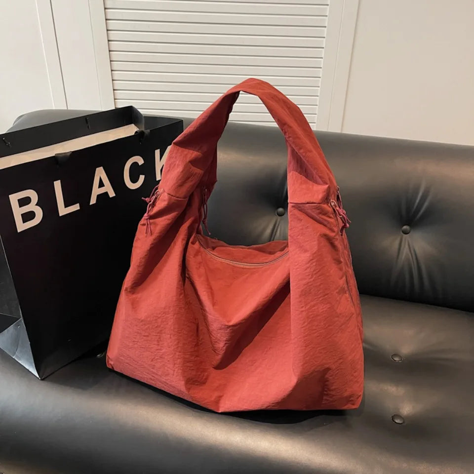 Japanese Fashion Casual Nylon Tote Bag Women 2025 New Style Trend All-match Large Capacity Underarm Bag Commuter Shoulder Bag