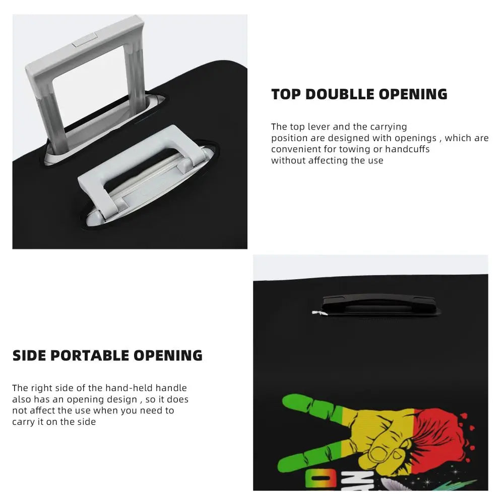 Custom Cute Jamaica Rasta Judah Lion Rastafari Flag Luggage Cover Protector Dust Proof Travel Suitcase Covers