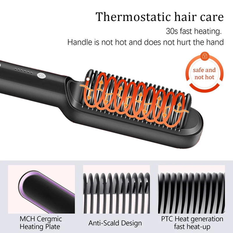 Electric Hair Brushes Straightening Brush Heating Comb  Curling Iron Hair Styling Tools Hair Straightener Brush