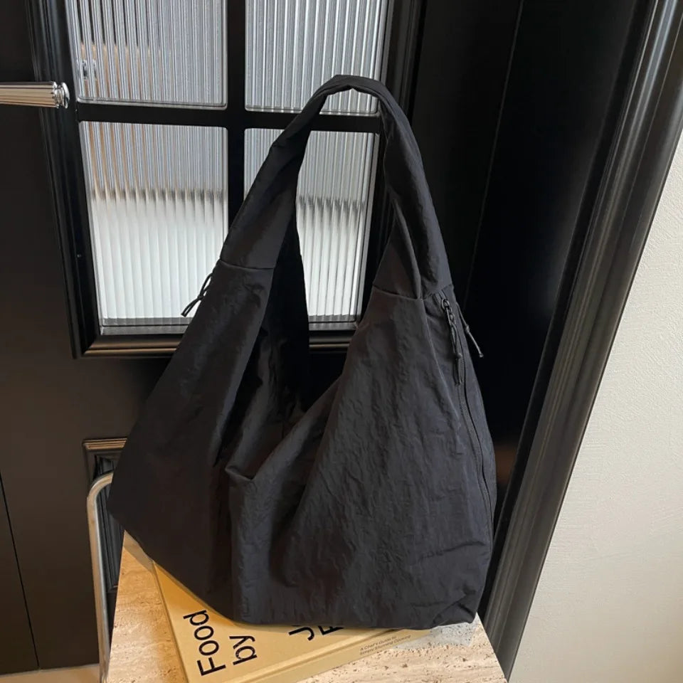 Japanese Fashion Casual Nylon Tote Bag Women 2025 New Style Trend All-match Large Capacity Underarm Bag Commuter Shoulder Bag