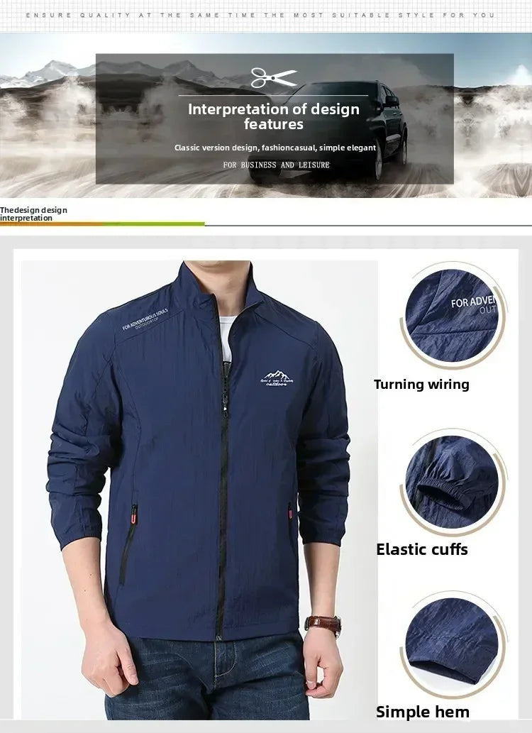 Men Summer Lightweight Breathable UV Sun Protection Jacket Ice Silk Cooling Sport Hooded Windbreaker Outdoor Running Skin Coat