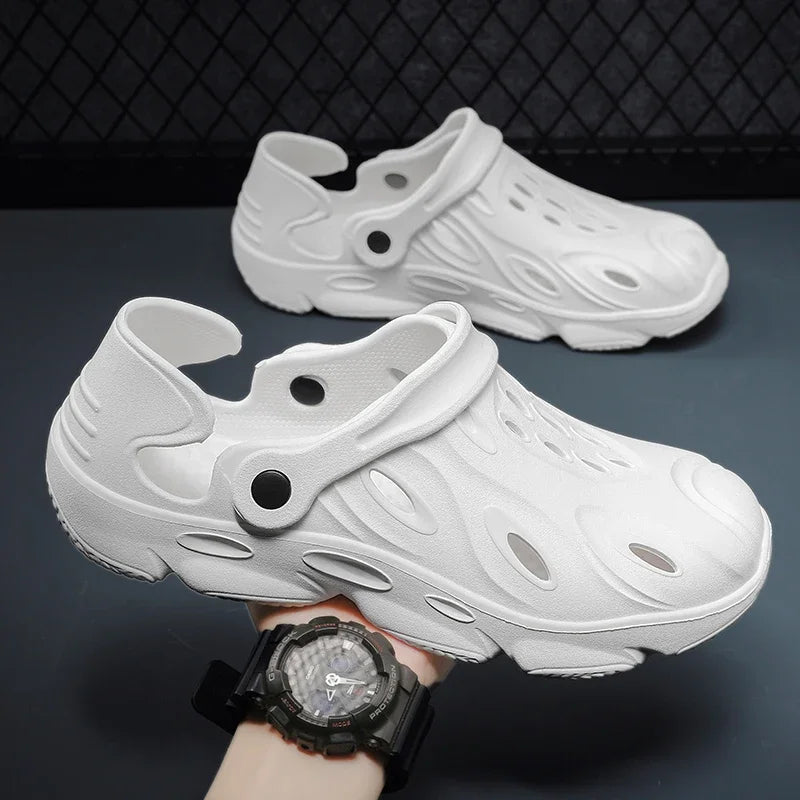 Summer Men Sandals Light EVA Men's Casual Shoes Hole Shoes Clogs Lovers Home Garden Outdoor Male Beach Flat Slippers Big Size 49