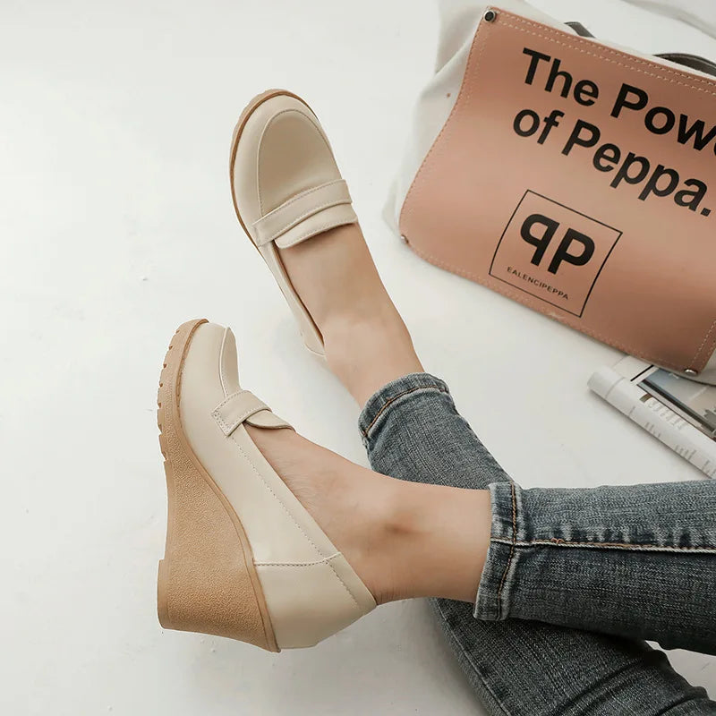 Slip On Gold  Heels Comfortable High-Heeled Shoes Shallow Mouth Pointed Pumps Sweet Sandals Ladies Clogs Wedge 2025 Slip-On Lace