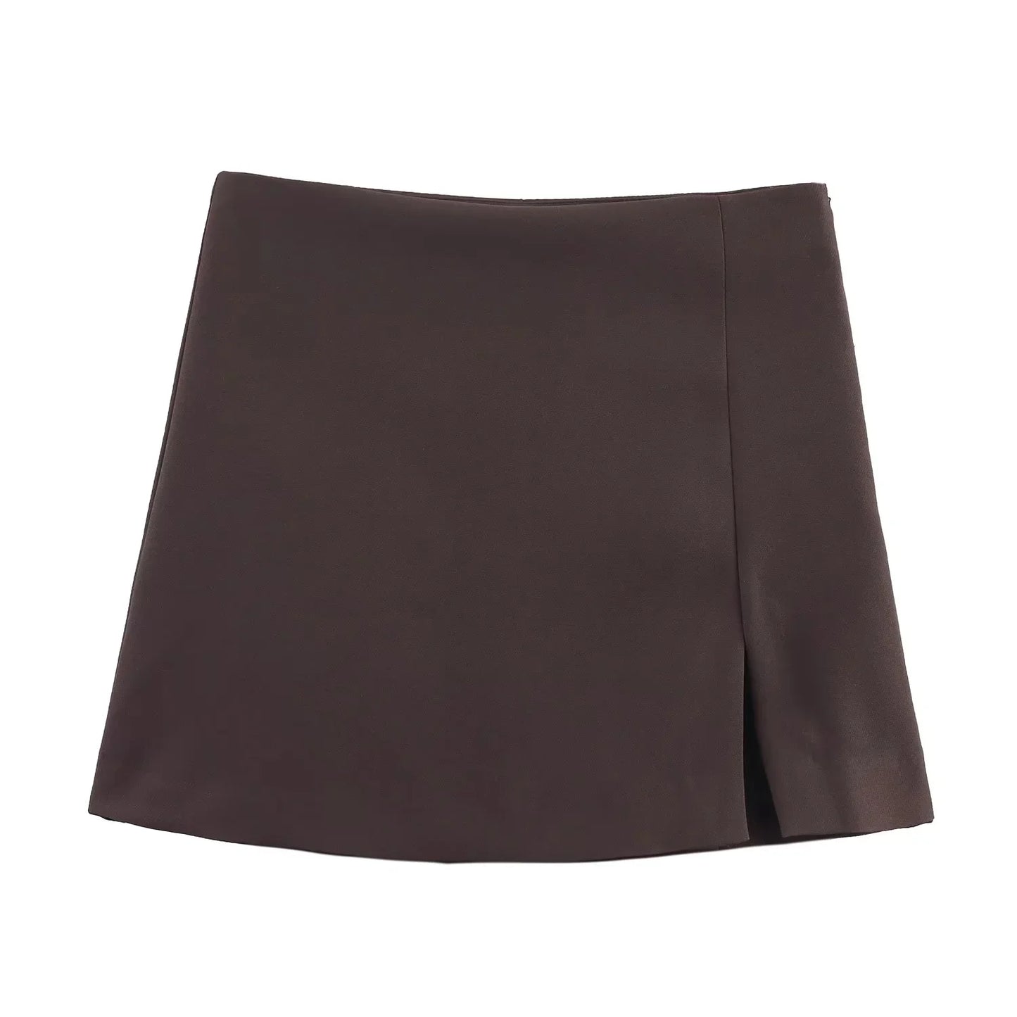 TRAFZA Casual Chic Butter Yellow Women Shorts Skirt Solid Zipper Shorts Skirt Fashion 2025 Spring Summer Elegant Holiday Shorts