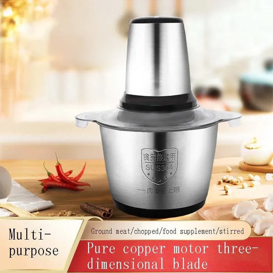2 Speeds 30000W Stainless Steel 2L/3L Capacity Electric Chopper Meat Grinder Mincer Food Processor Slicer