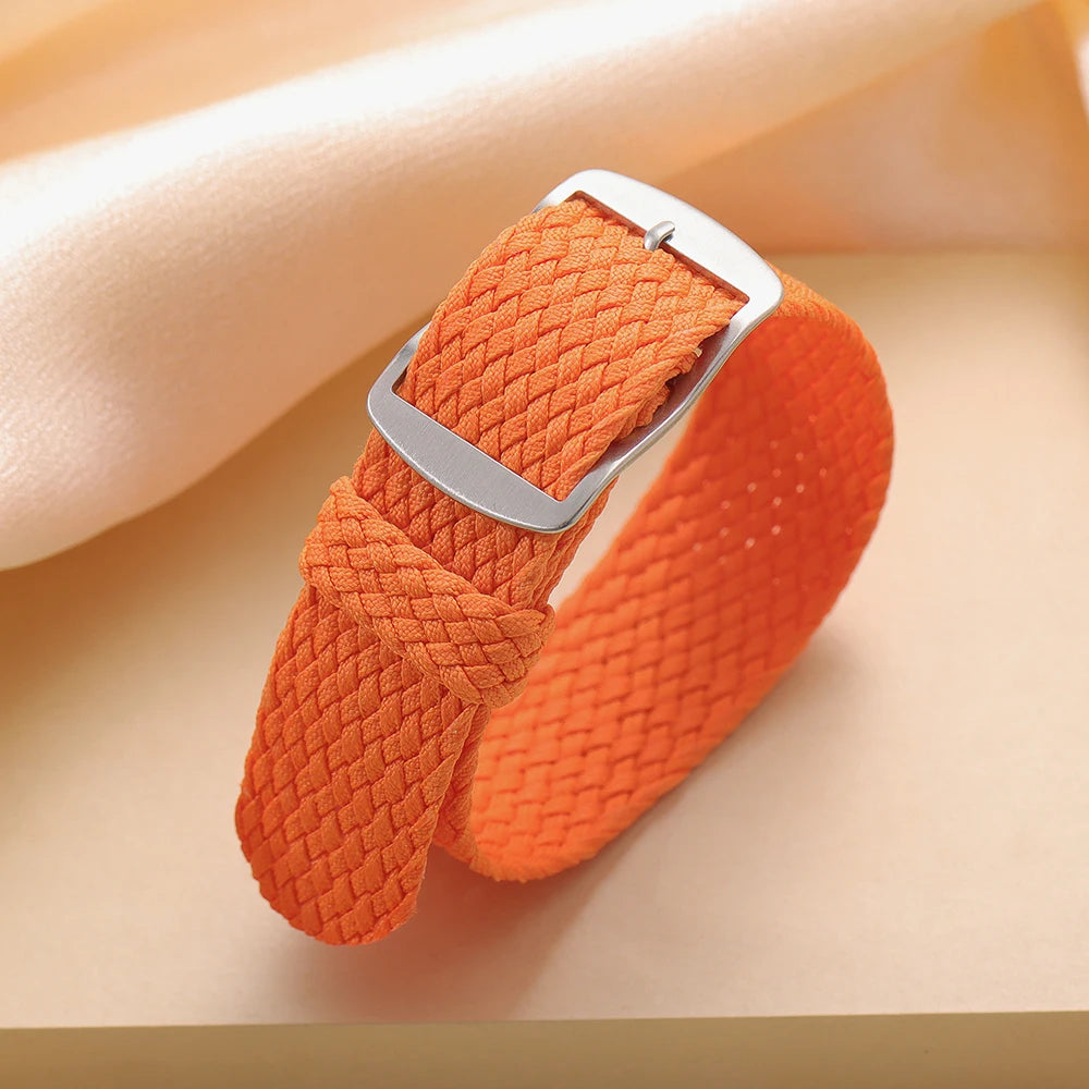 14mm 16mm 18mm 20mm 22mm Perlon Weave Band Nylon Watch Strap Fabric Woven Wristband Woven Women Men Bracelet Watch Accessories